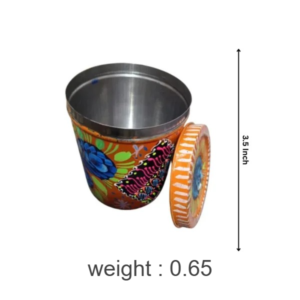Decorative Masala Storage (H-3.5 Inch) , Traditional Pakistani Handicraft , Decorative Masala Box with Lid , Traditional Pakistani Truck Art Colorful Spice Storage