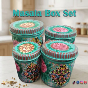 Truck Art Masala Box Set Vibrant Handmade Spice Storage