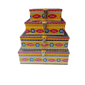 Chamakpatti Box Set (4-Pcs)  Handcrafted Traditional Storage with Vibrant Designs
