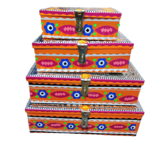 Chamakpatti Box Set (4-Pcs)  Handcrafted Traditional Storage with Vibrant Designs