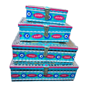 Chamakpatti Box Set (4-Pcs)  Handcrafted Traditional Storage with Vibrant Designs