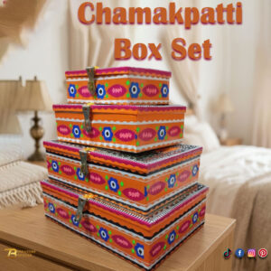 Chamakpatti Box Set (4-Pcs)  Handcrafted Traditional Storage with Vibrant Designs