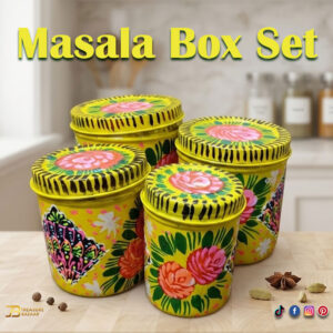 Truck Art Masala Box Set Vibrant Handmade Spice Storage