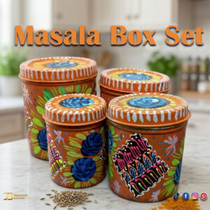 Truck Art Masala Box Set Vibrant Handmade Spice Storage
