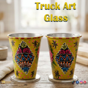 Truck Art Glass/Hand painted Glass (2 Piece Set)