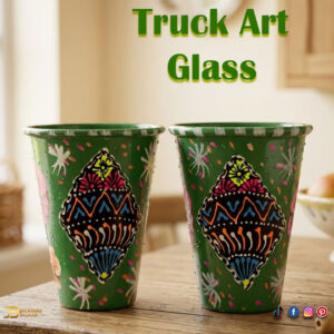 Truck Art Glass/Hand painted Glass (2 Piece Set)