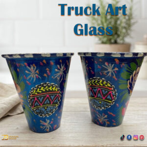 Truck Art Glass/Hand painted Glass (2 Piece Set)