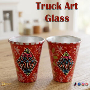 Truck Art Glass/Hand painted Glass (2 Piece Set)