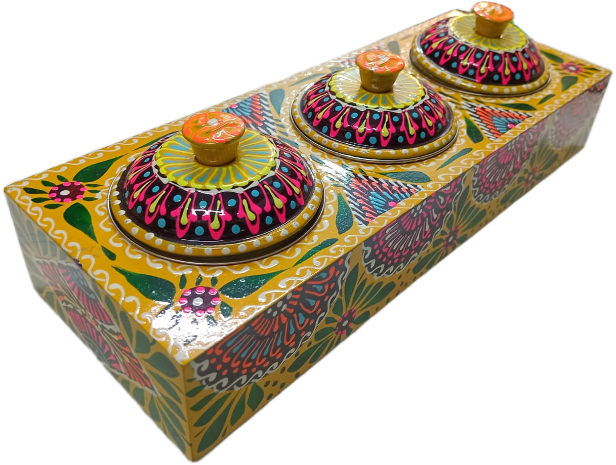 Chamakpatti 3-Section Masala Box Tray - Image 2