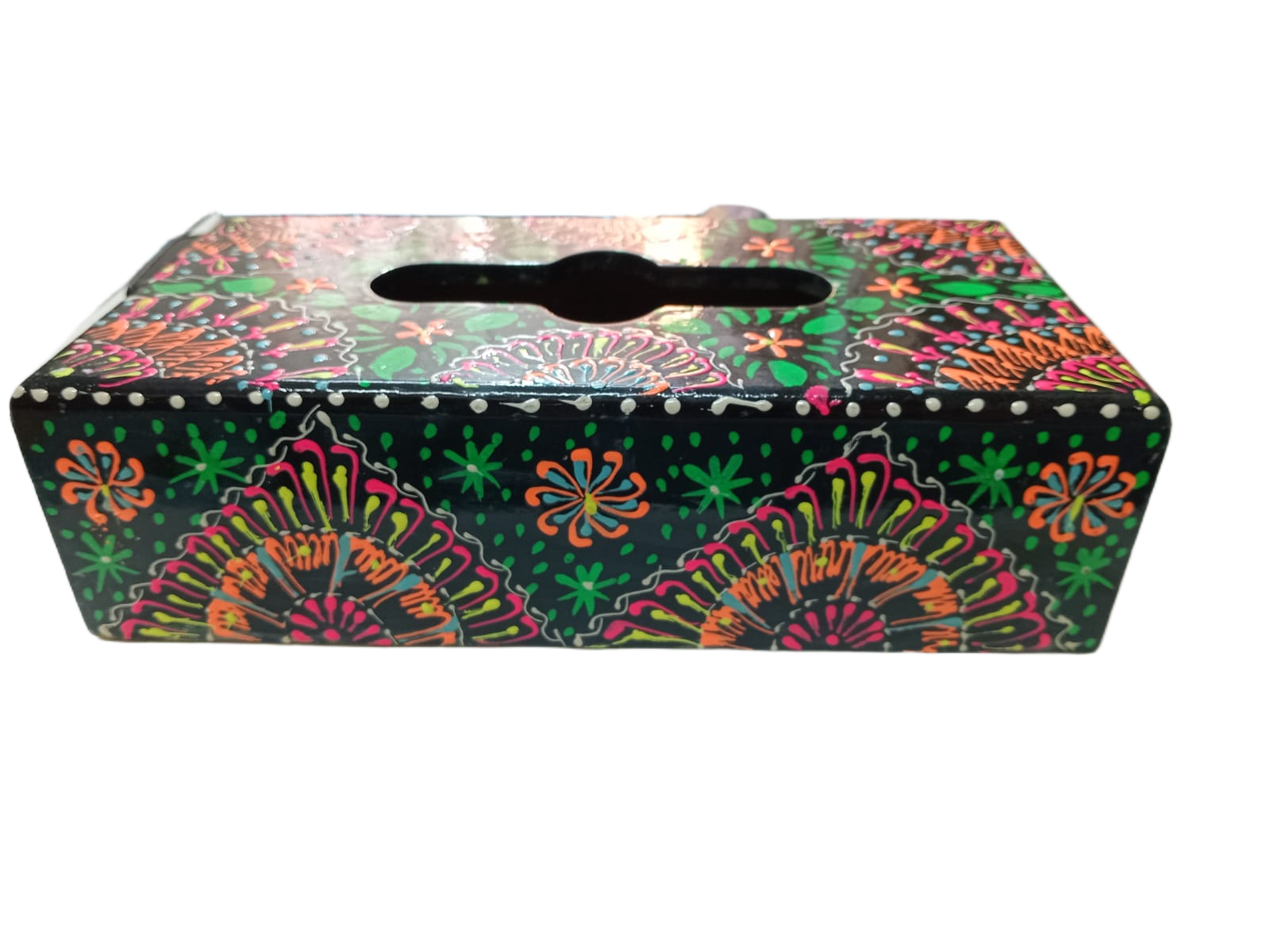 Handcrafted Floral Wooden Tissue Box - Image 7