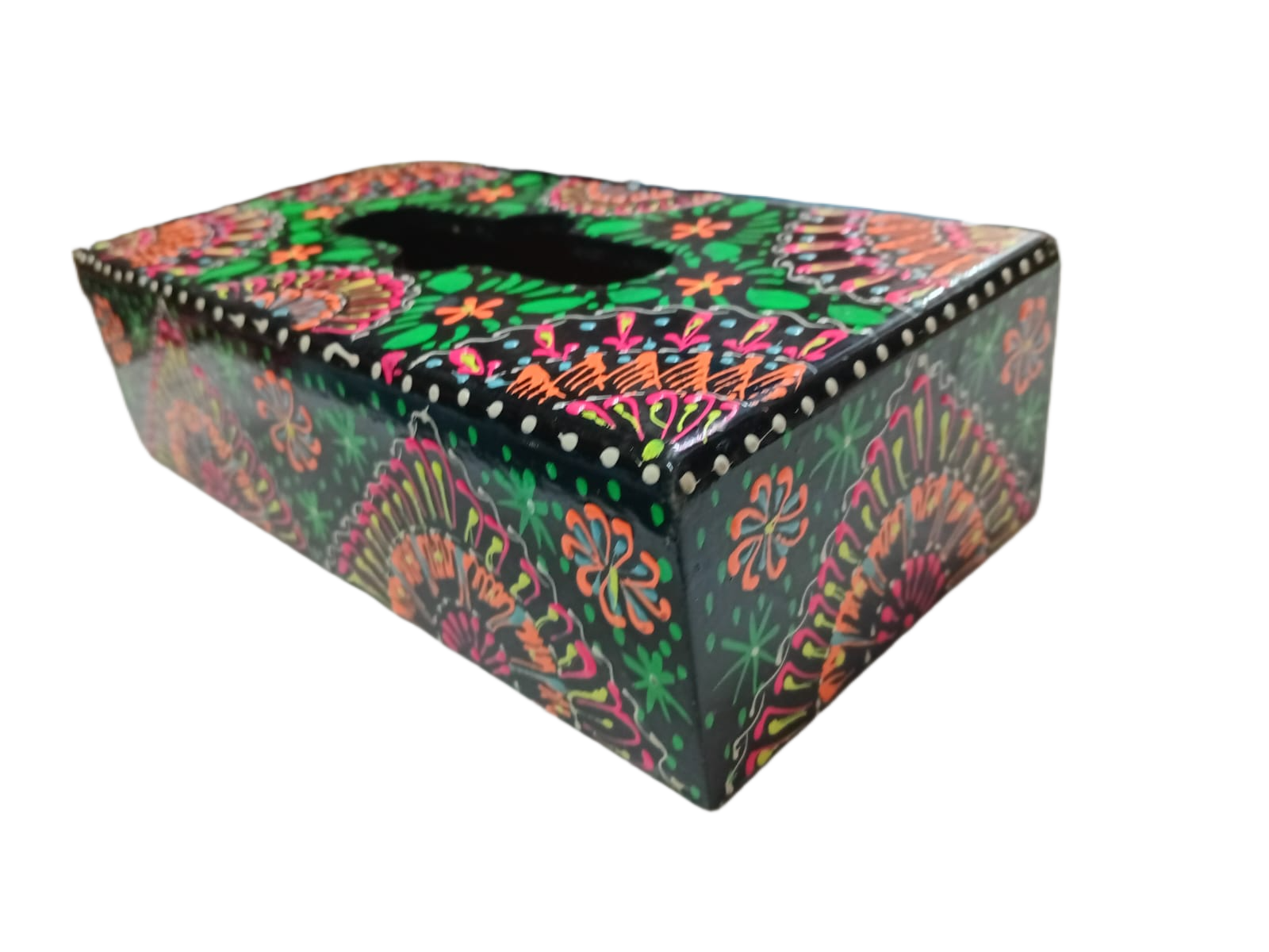 Handcrafted Floral Wooden Tissue Box - Image 6