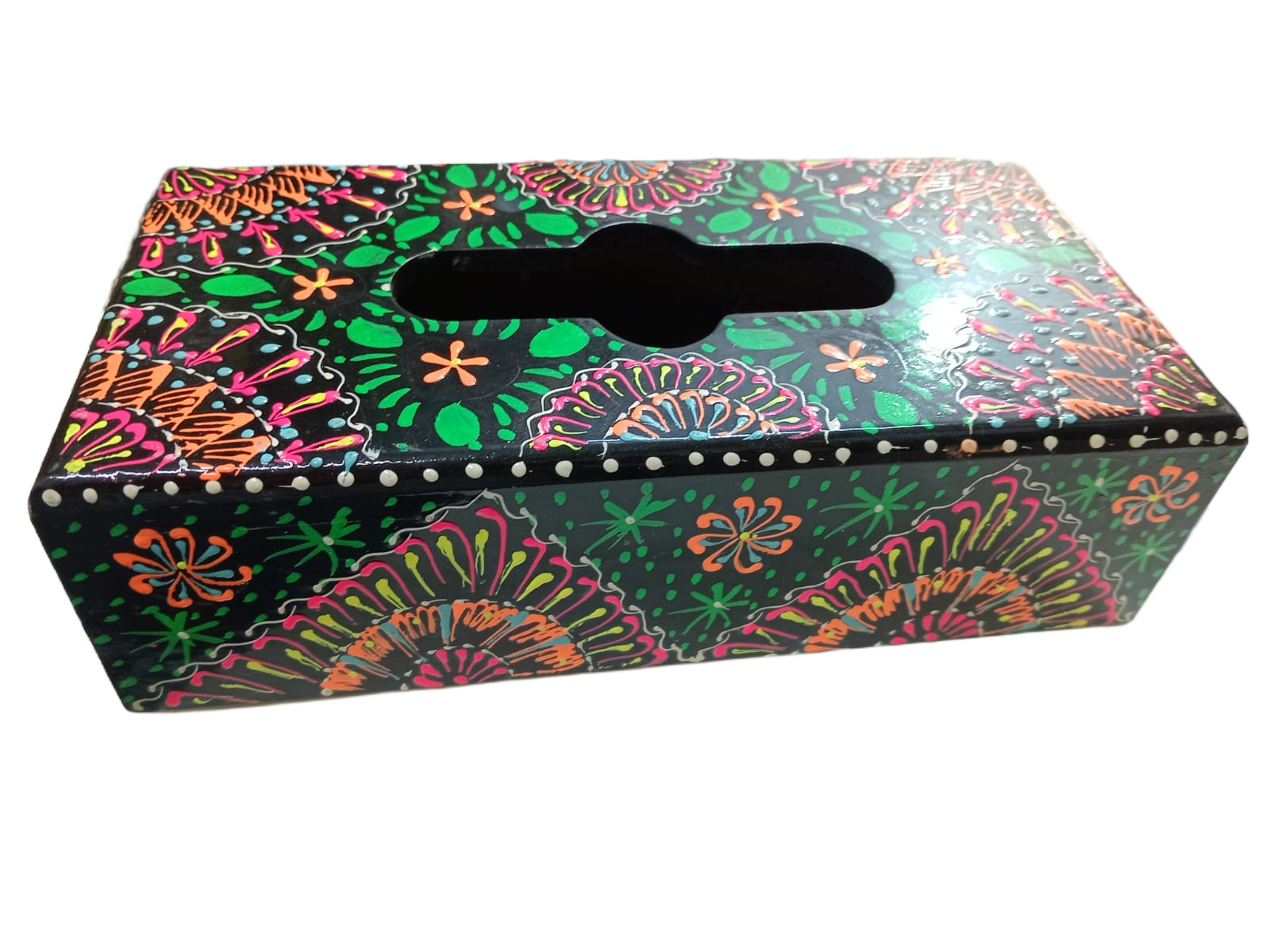 Handcrafted Floral Wooden Tissue Box - Image 4