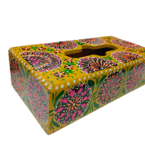 Handcrafted Floral Wooden Tissue Box