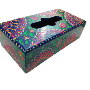 Handcrafted Floral Wooden Tissue Box