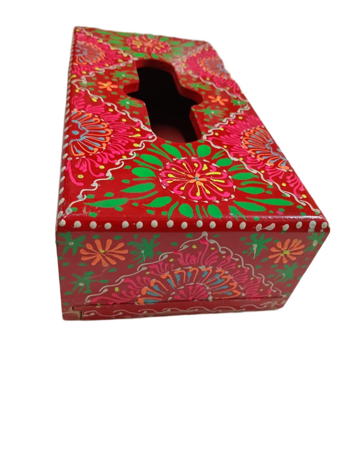 Handcrafted Floral Wooden Tissue Box - Image 6