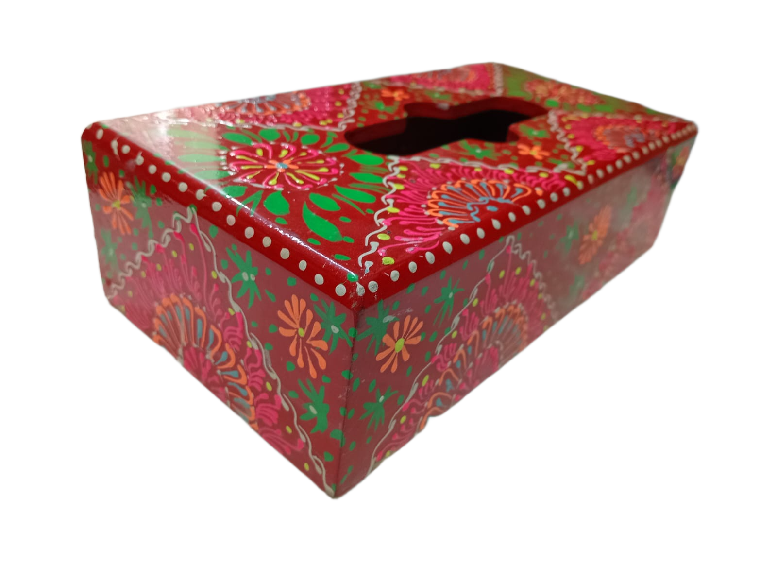 Handcrafted Floral Wooden Tissue Box - Image 5
