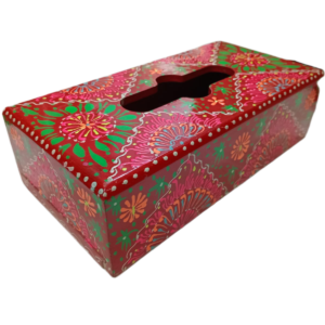 Handcrafted Floral Wooden Tissue Box