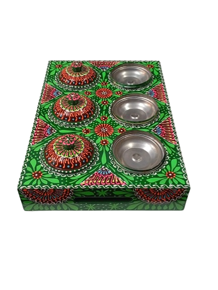 Chamakpatti Masala Box Tray with Steel Bowls - Image 6