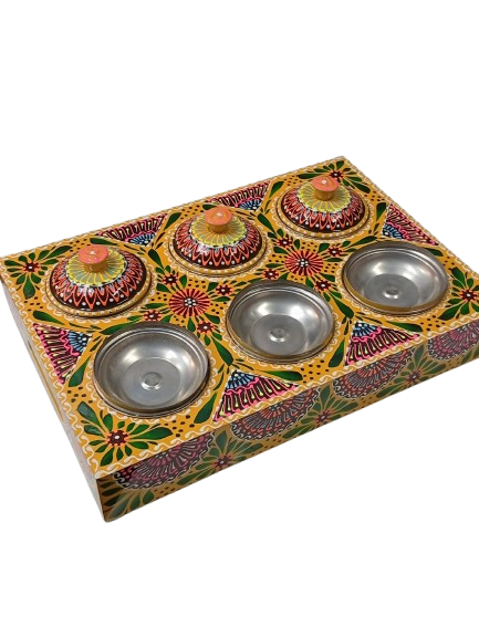 Chamakpatti Masala Box Tray with Steel Bowls - Image 7
