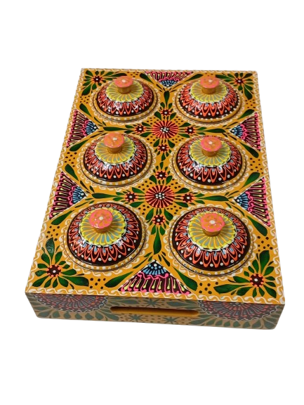 Chamakpatti Masala Box Tray with Steel Bowls - Image 6