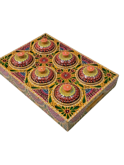 Chamakpatti Masala Box Tray with Steel Bowls - Image 3