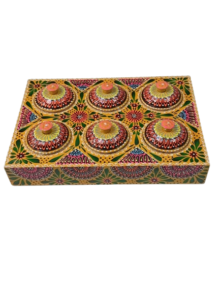 Chamakpatti Masala Box Tray with Steel Bowls - Image 2