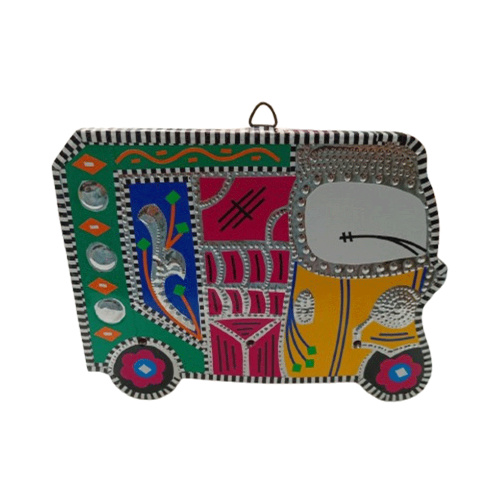 Vibrant Rickshaw Wall Decor (18x13)