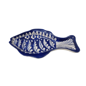 Blue Pottery Fish Tray (24×14)