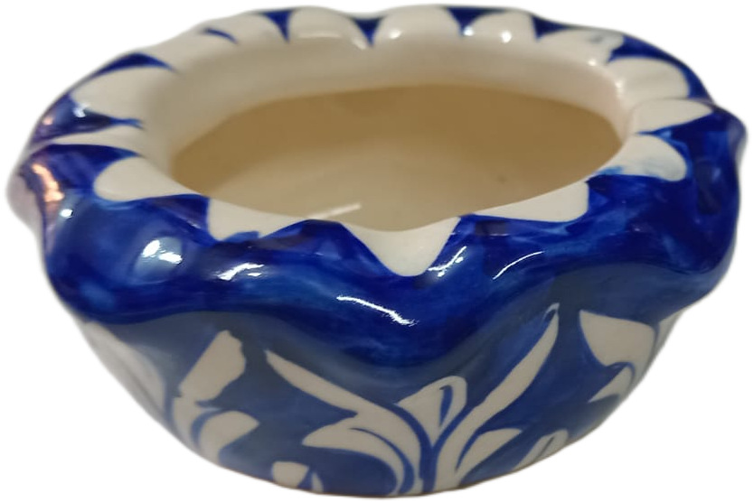 Blue Pottery Handcrafted Ashtray (10.5x4) - Image 5