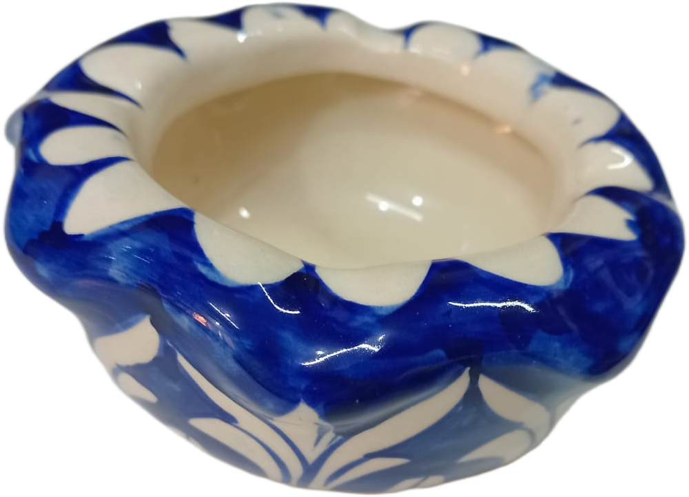 Blue Pottery Handcrafted Ashtray (10.5x4) - Image 4