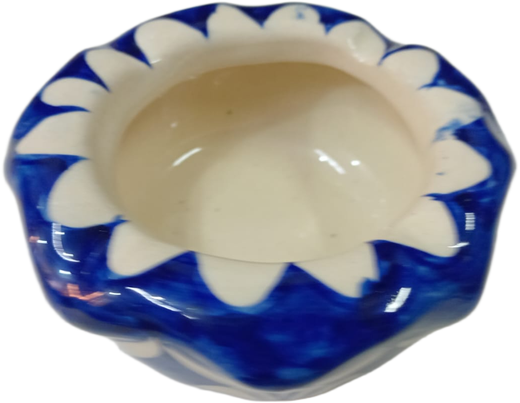 Blue Pottery Handcrafted Ashtray (10.5x4) - Image 2