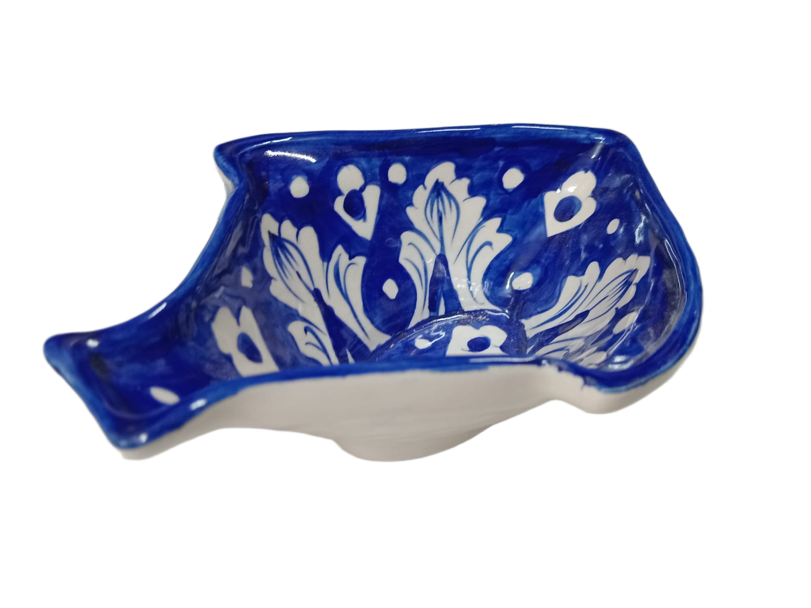 Handcrafted Blue Pottery Deep Bowl (18x14) - Image 3