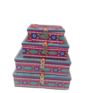 Chamakpatti Box Set (4-Pcs)  Handcrafted Traditional Storage with Vibrant Designs