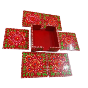 Hand-Painted Floral Tea Coaster