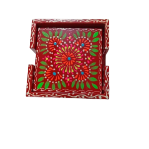 Hand-Painted Floral Tea Coaster