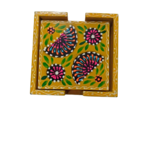 Hand-Painted Floral Tea Coaster