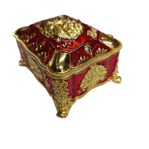 Gold Mirror Work Decorative Box (Small)