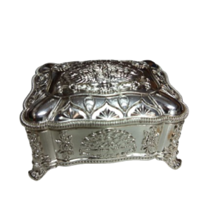 Elegant Silver Decorative Storage Box