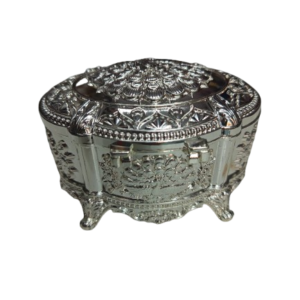 Elegant Silver Decorative Storage Box