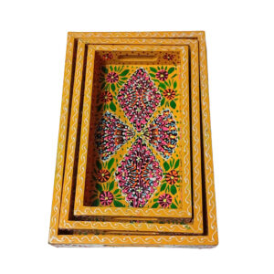 Hand-Painted Truck Art Wooden Tray Set