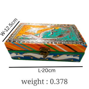 Elegant Chamakpatti Decorative Storage Box (20 x 12.5) , Compact Storage Traditional box , Truck art box for Jewelry Storage