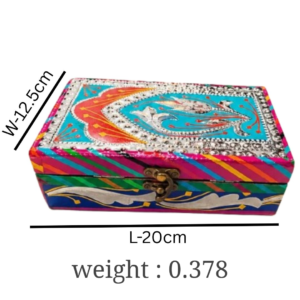 Elegant Chamakpatti Decorative Storage Box 20 x 12.5 cm , Traditional-Inspired Design for Home Décor , Beautiful Home Décor box