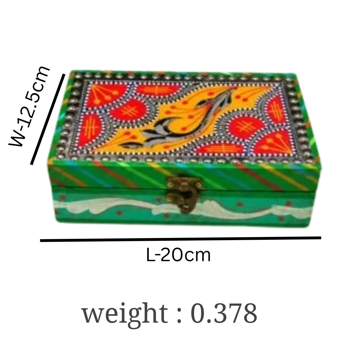 Chamakpatti Decorative Storage Box (20 x 12.5) , Chamakpatti box for Gift , Box for Small Item Organizer - Image 2