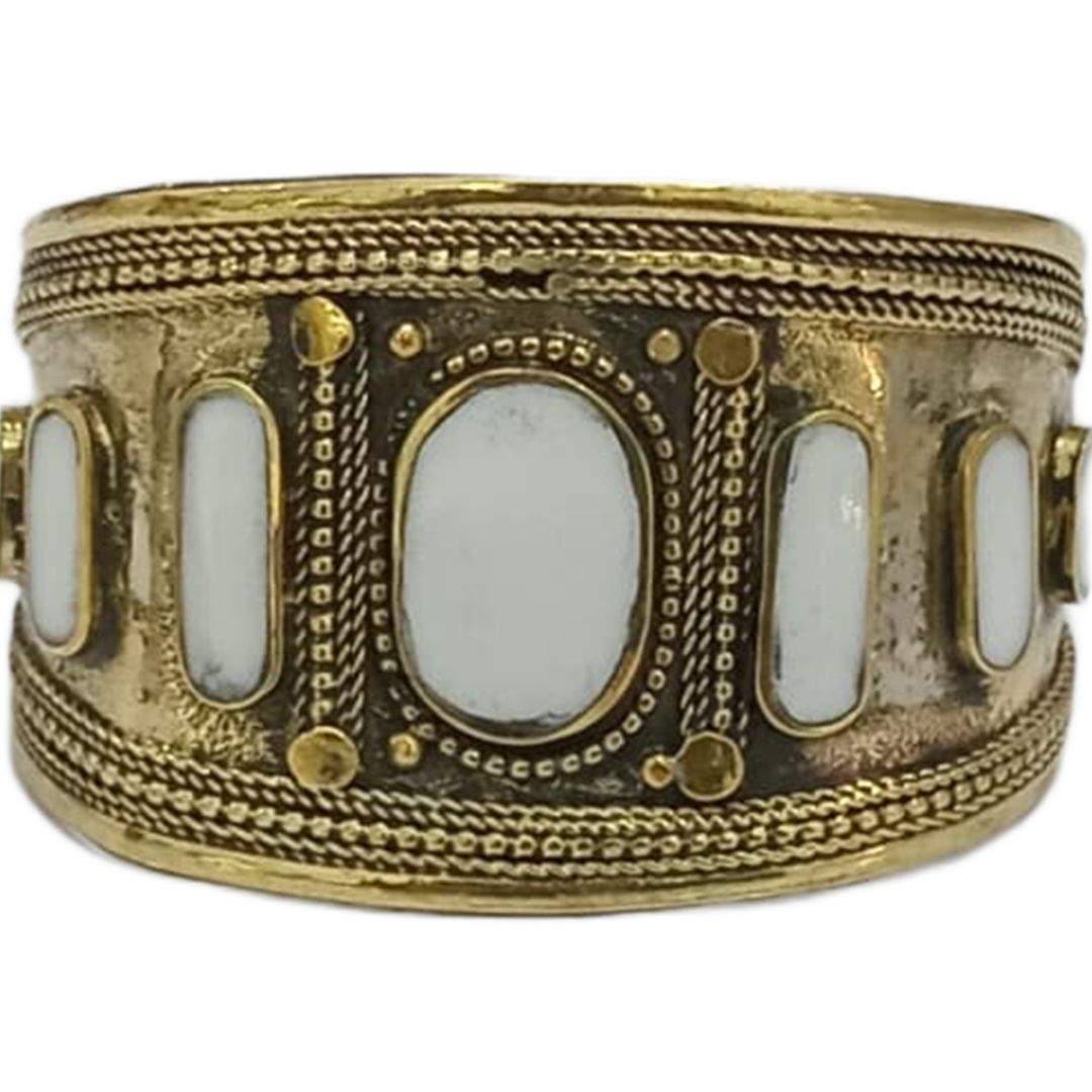 Afghani Antique Style Stone Cuff Bracelet