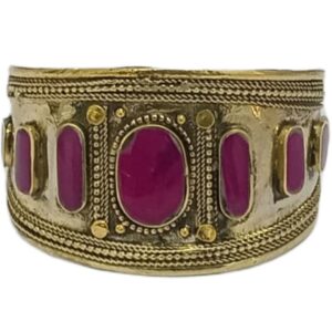 Afghani Antique Style Stone Cuff Bracelet