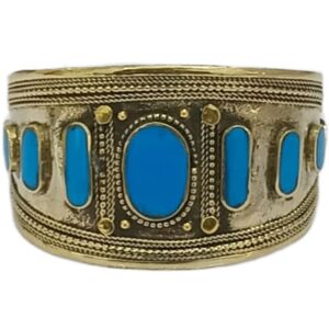Afghani Antique Style Stone Cuff Bracelet