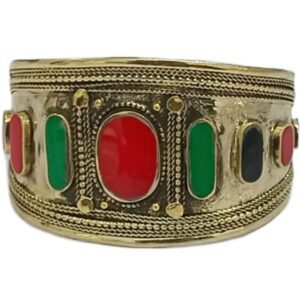 Afghani Antique Style Stone Cuff Bracelet