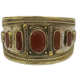 Afghani Antique Style Stone Cuff Bracelet