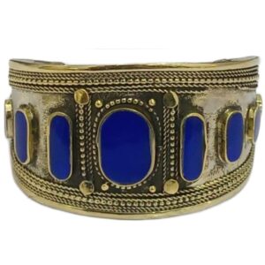 Afghani Antique Style Stone Cuff Bracelet