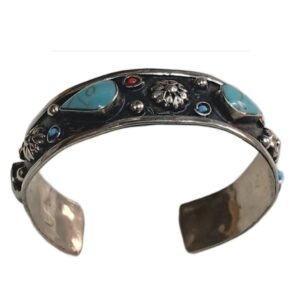 Elegant Afghani Stone Cuff Bracelet Traditional Tribal Jewelry